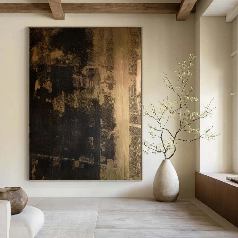 Hand-Painted Bold Building - big canvas print for farmhouse decor